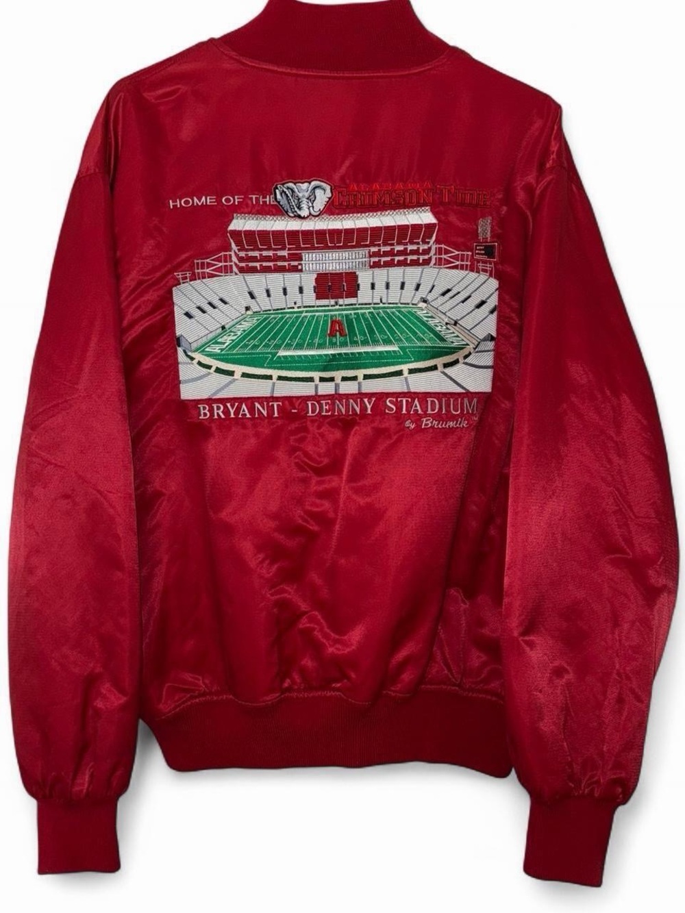 vintage 90s university of alabama embroidered satin bomber jacket size XL